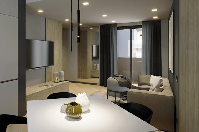 Deluxe three-room apartment with balcony (Computer-generated image)